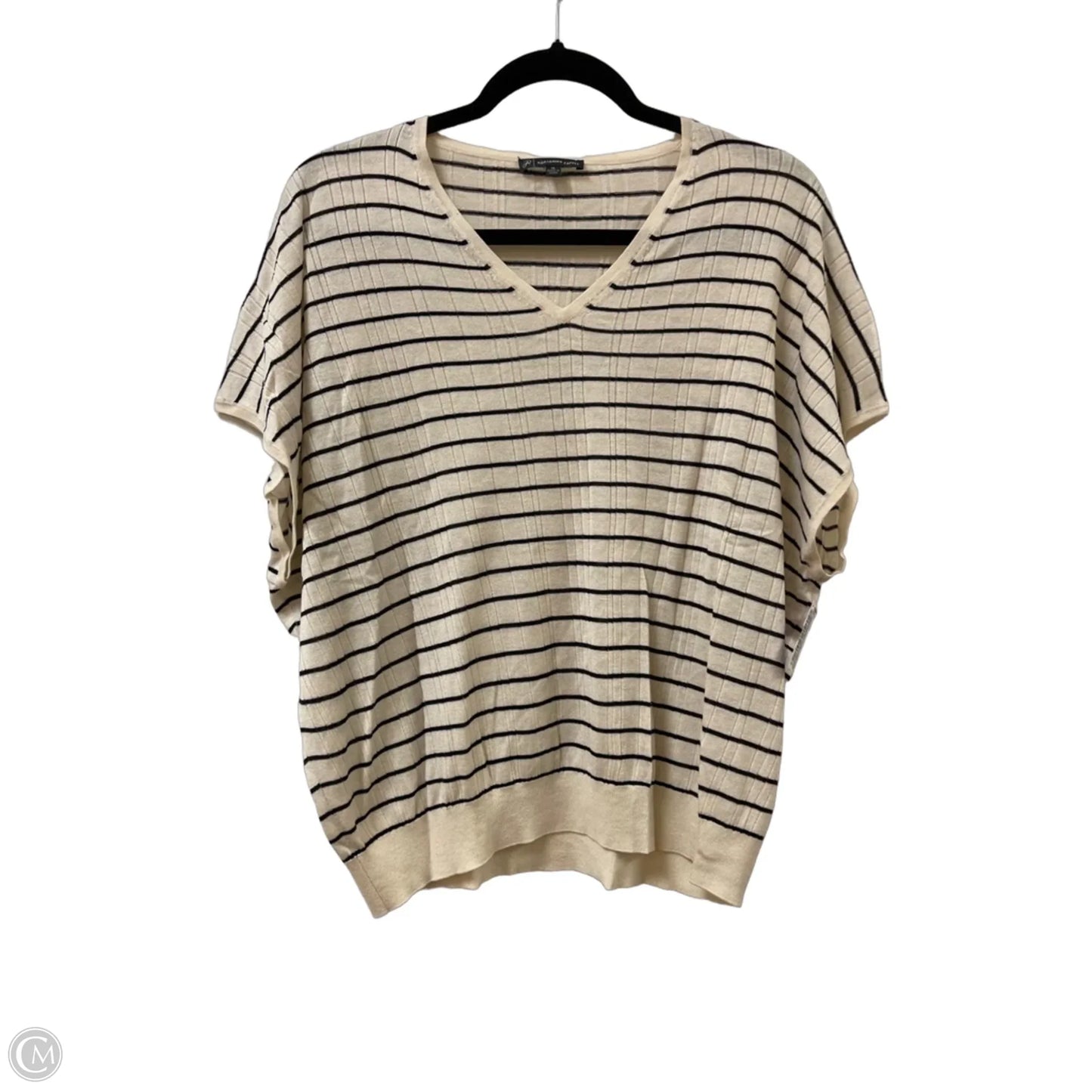 Top Short Sleeve By Adrianna Papell In Cream, Size: Xl