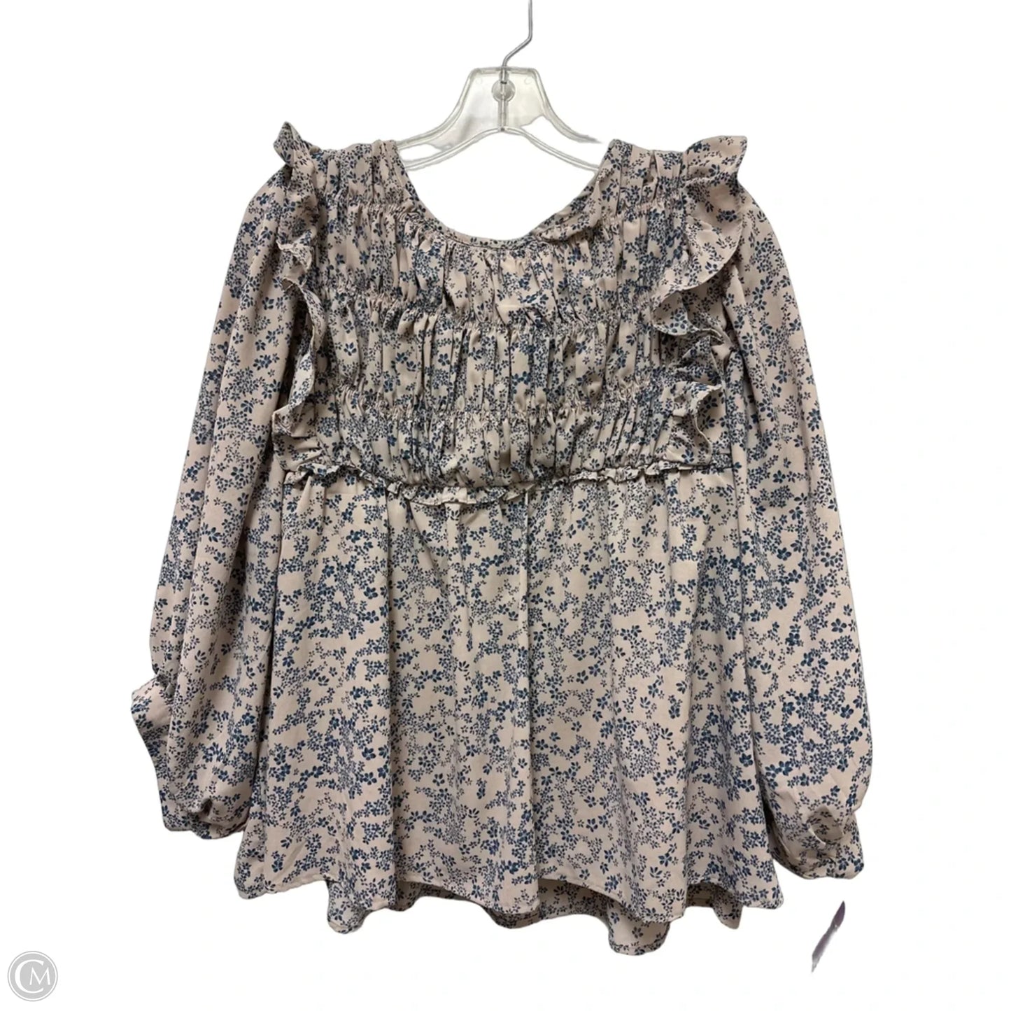 Top Long Sleeve By &merci In Blue & Grey, Size: L
