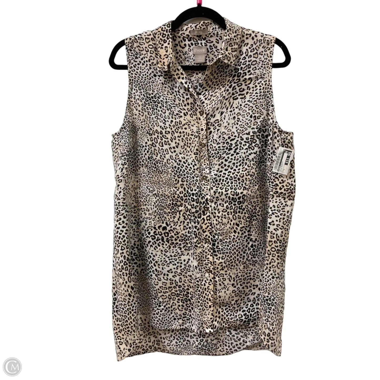 Top Sleeveless By Chicos In Animal Print, Size: M