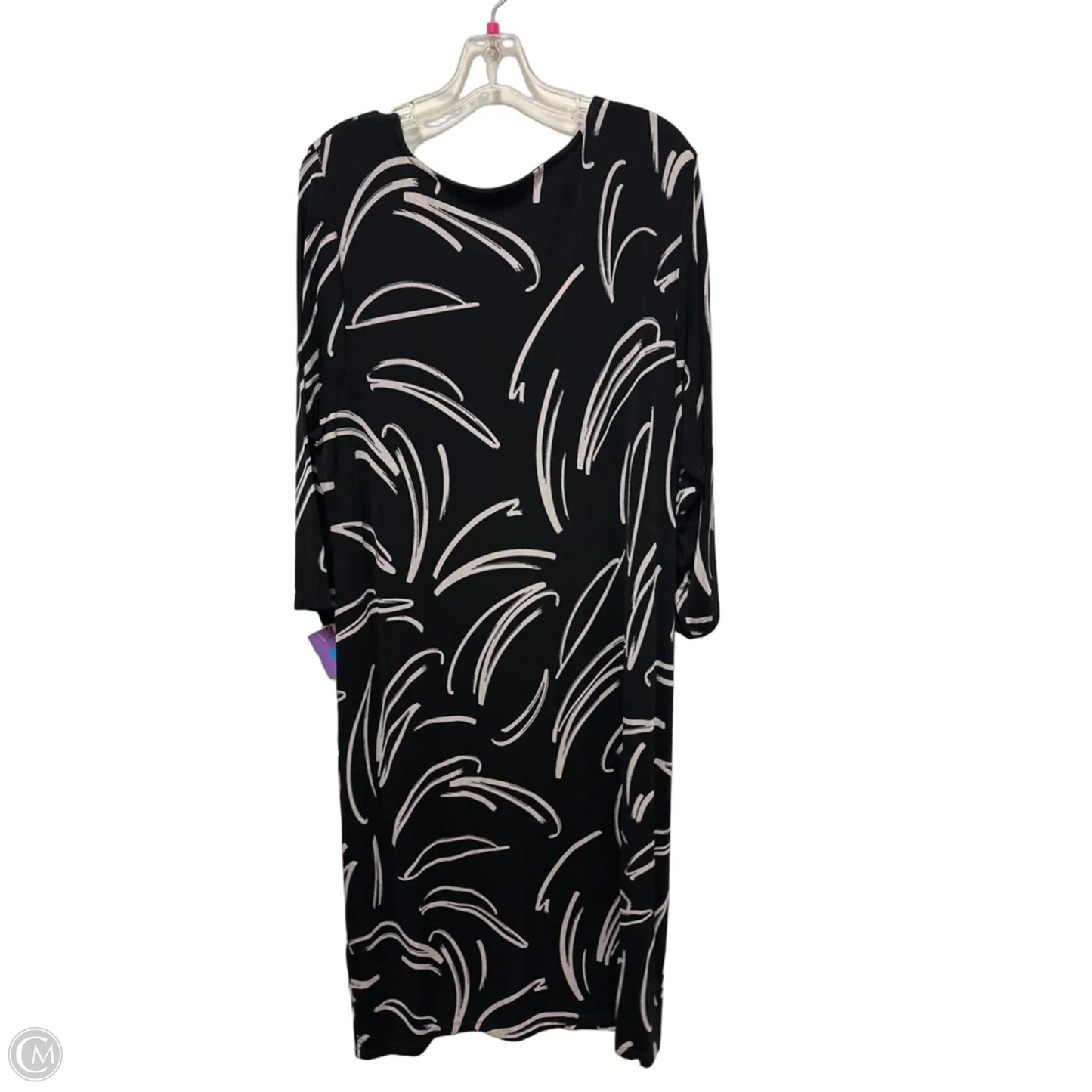 Dress Casual Maxi By Chicos In Black & Cream, Size: 2x