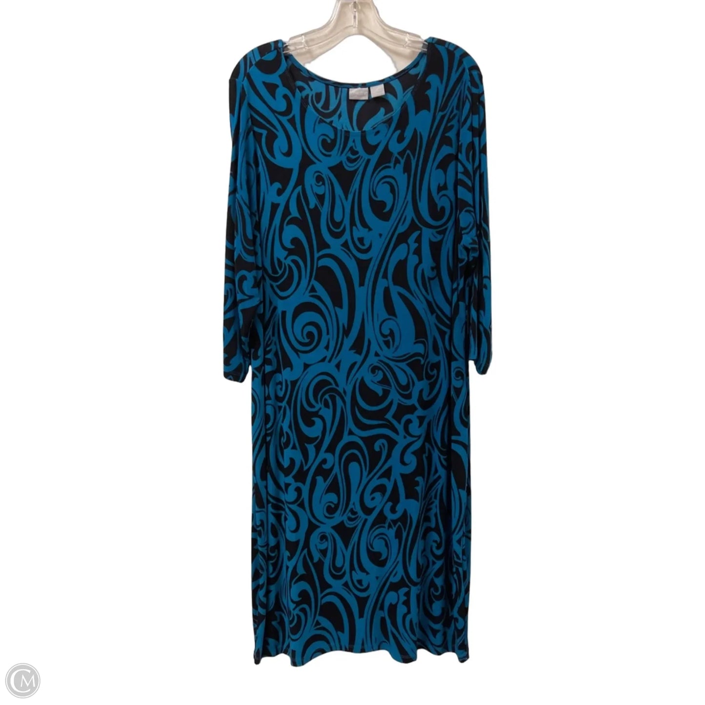 Dress Casual Maxi By Chicos In Blue, Size: 2x