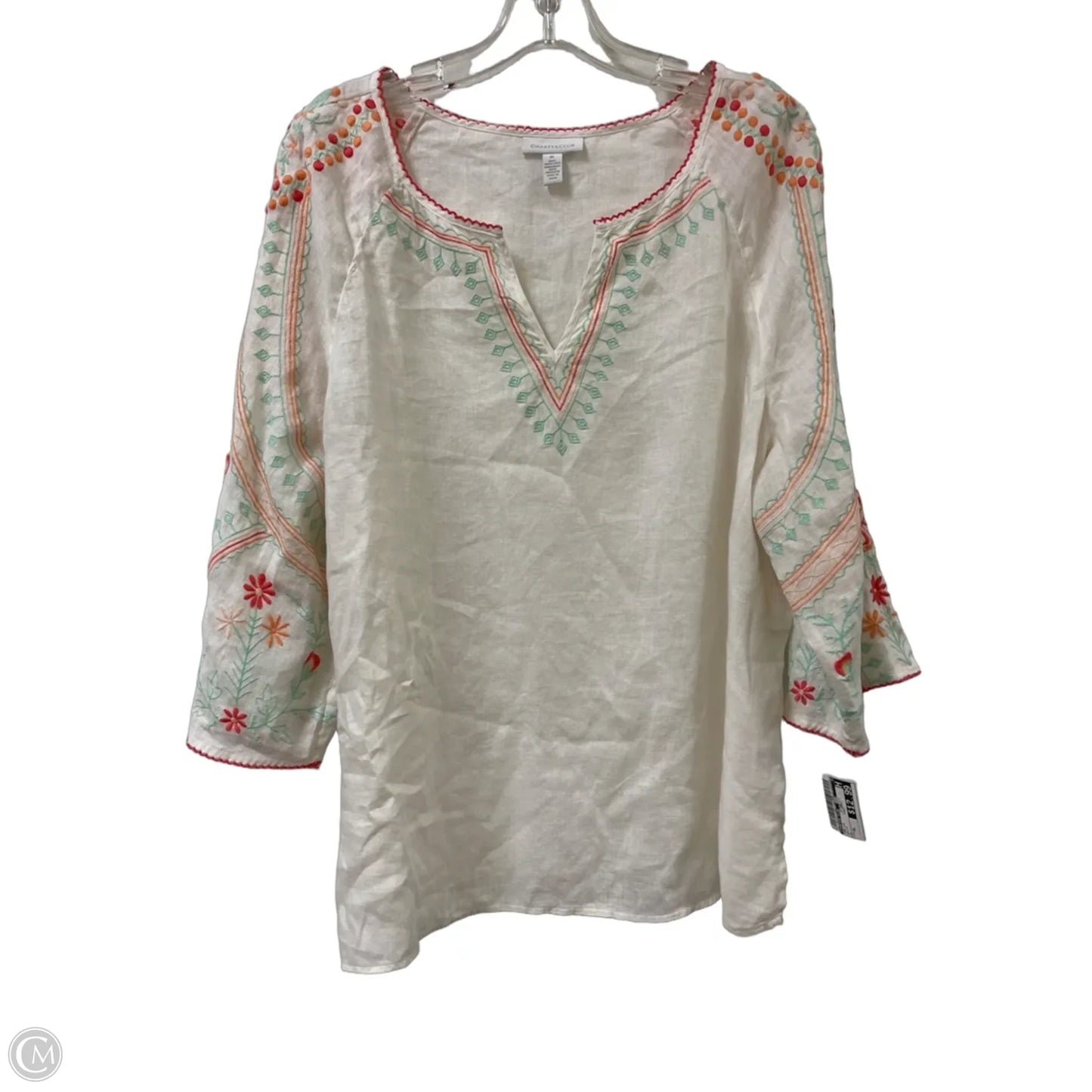 Top Long Sleeve By Charter Club In White, Size: Xl