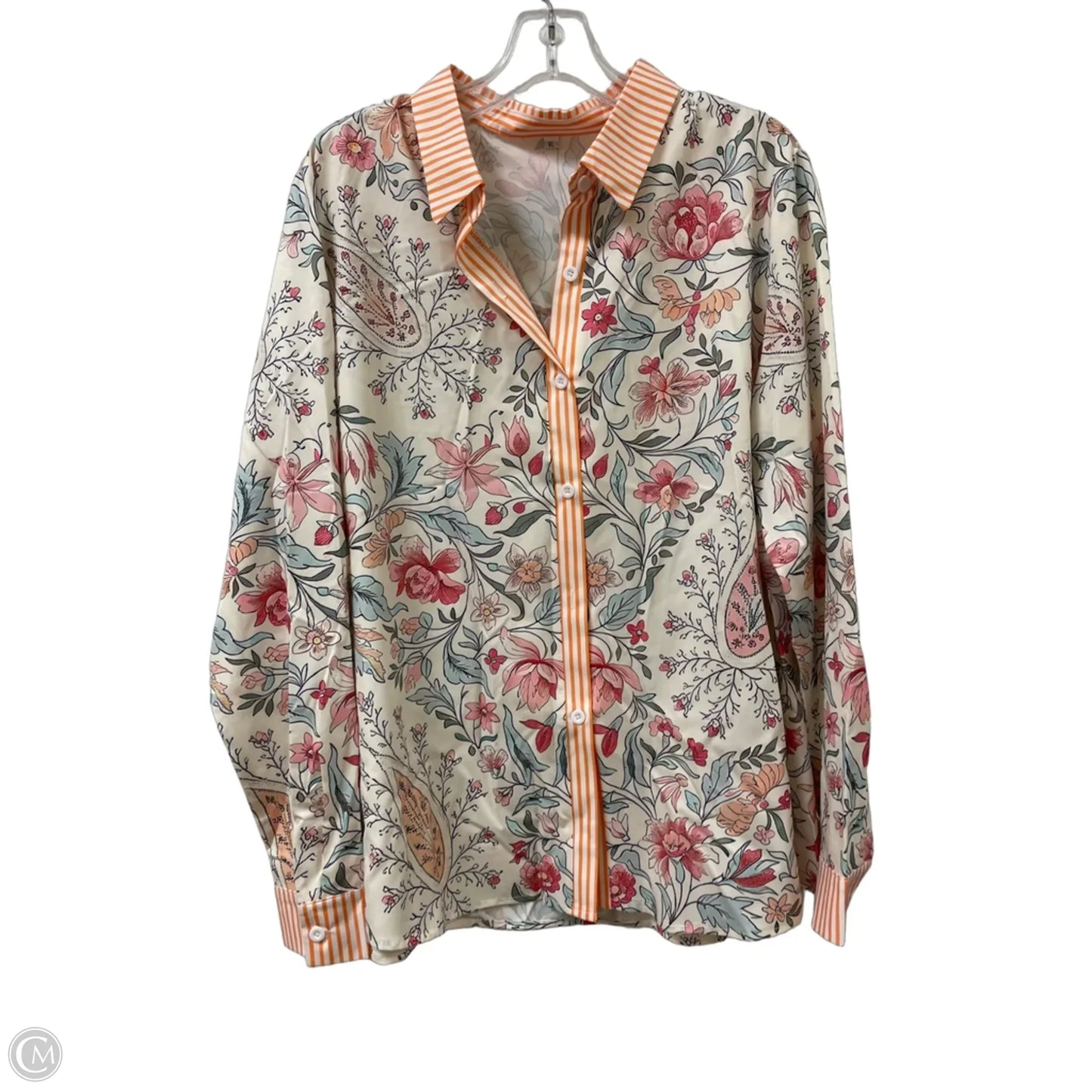 Blouse Long Sleeve By Clothes Mentor In Floral Print, Size: Xl