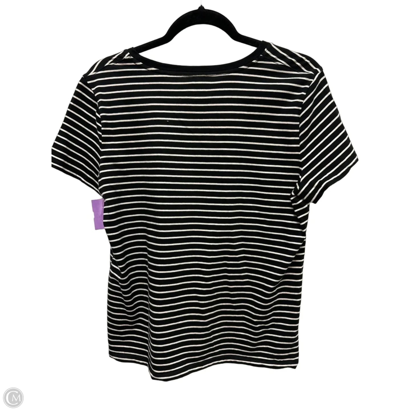 Top Short Sleeve By Time And Tru In Black & White, Size: M