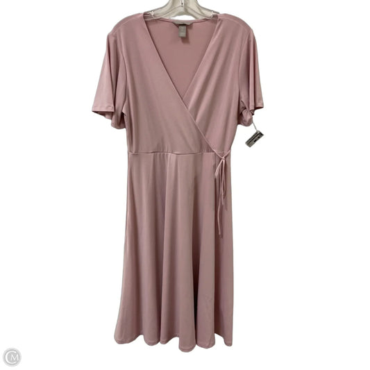 Dress Casual Midi By H&m In Pink, Size: M
