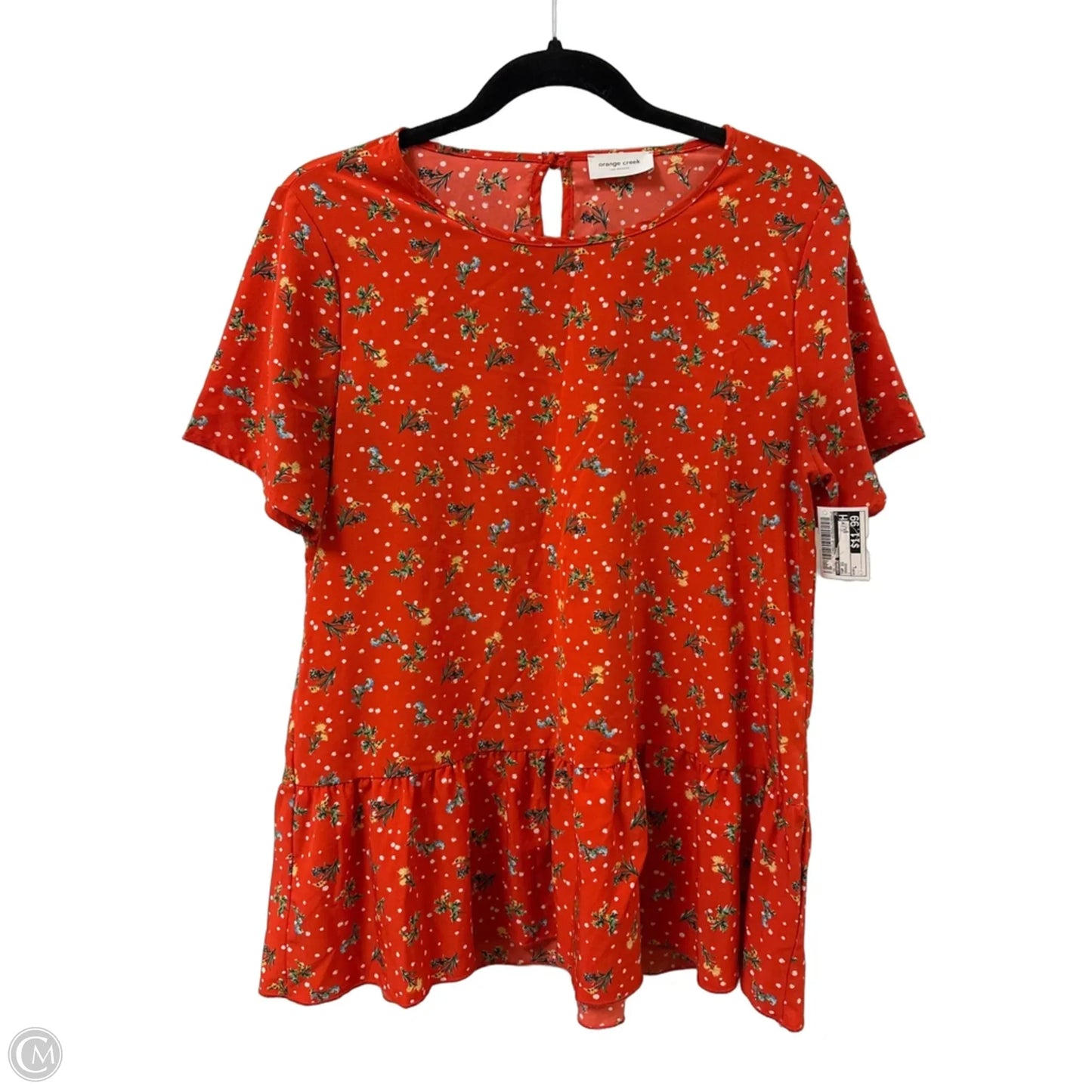Top Short Sleeve By Orange Creek In Orange, Size: L