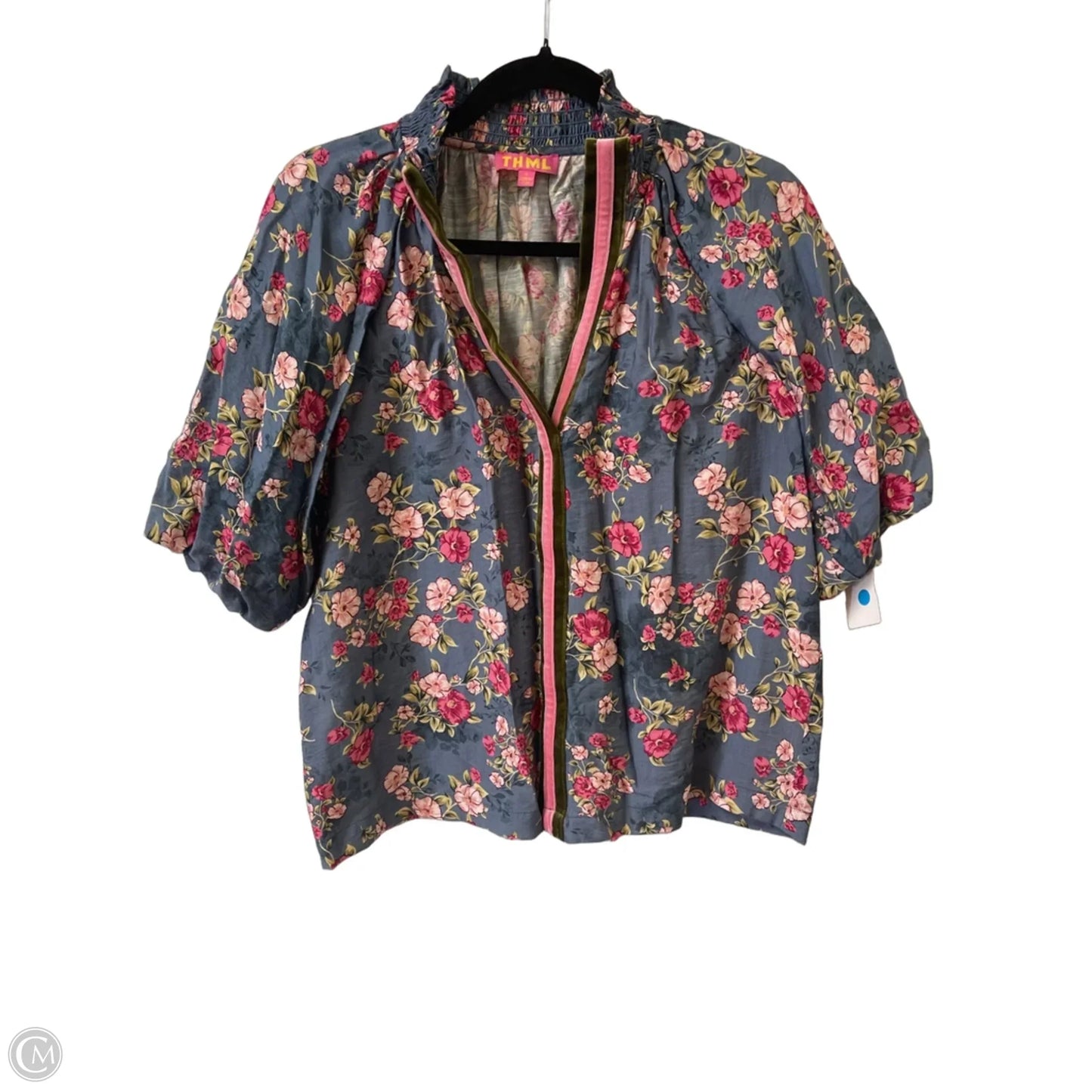 Top Long Sleeve By Thml In Blue, Size: S