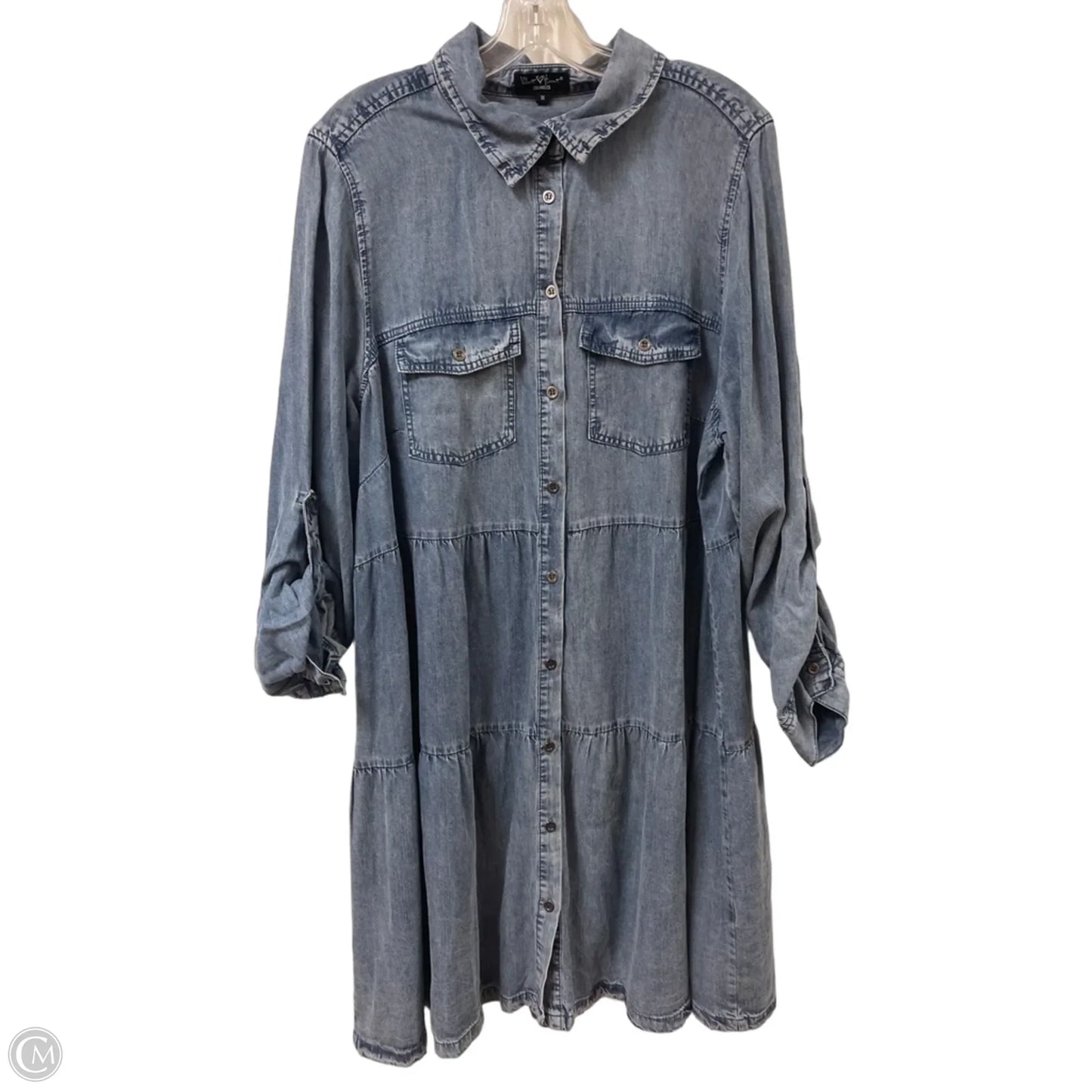 Dress Casual Midi By Velvet Heart In Blue Denim, Size: 1x