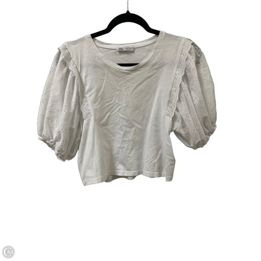 Top Short Sleeve By Zara In White, Size: S