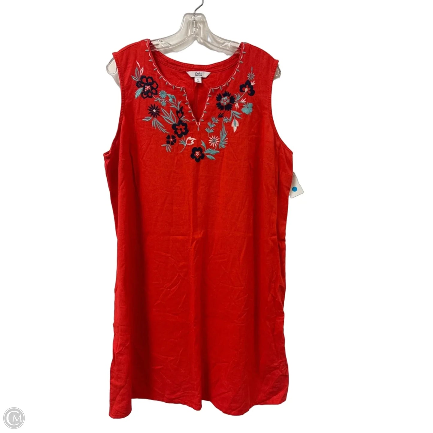 Dress Casual Midi By Croft And Barrow In Red, Size: Xl