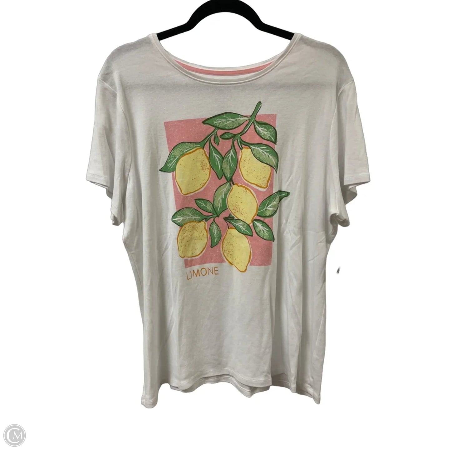 Top Short Sleeve By Croft And Barrow In White, Size: 1x