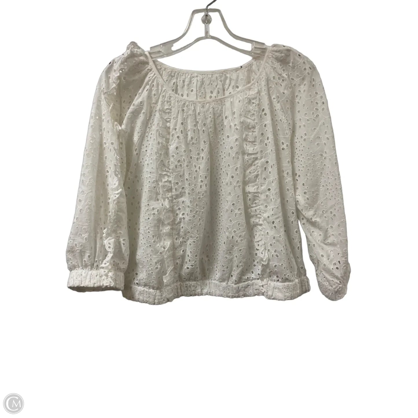Top Long Sleeve By White House Black Market In White, Size: L