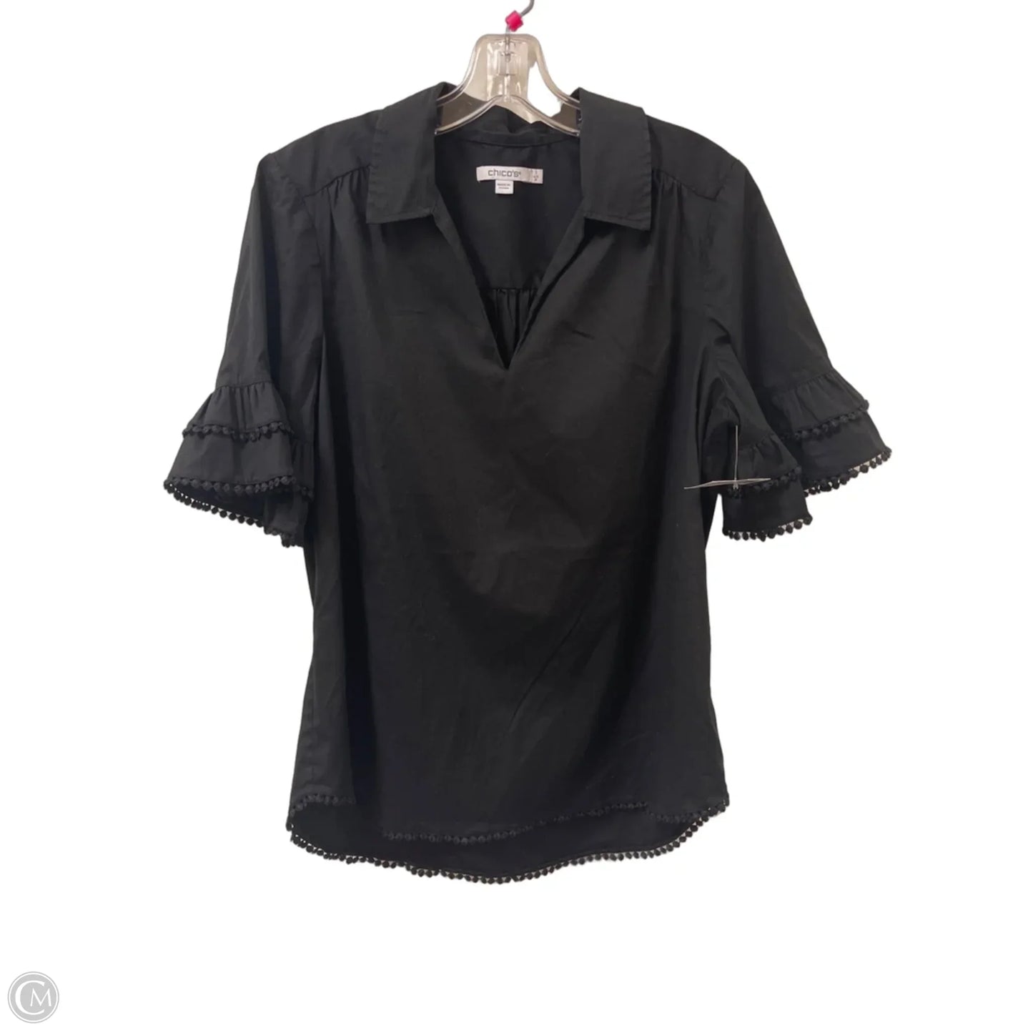 Top Short Sleeve By Chicos In Black, Size: M