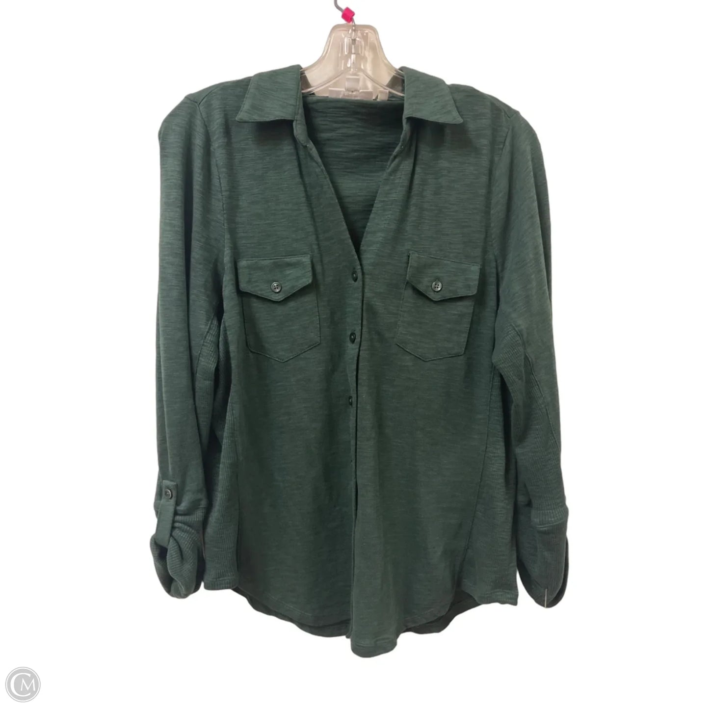 Blouse Long Sleeve By Chicos In Green, Size: M