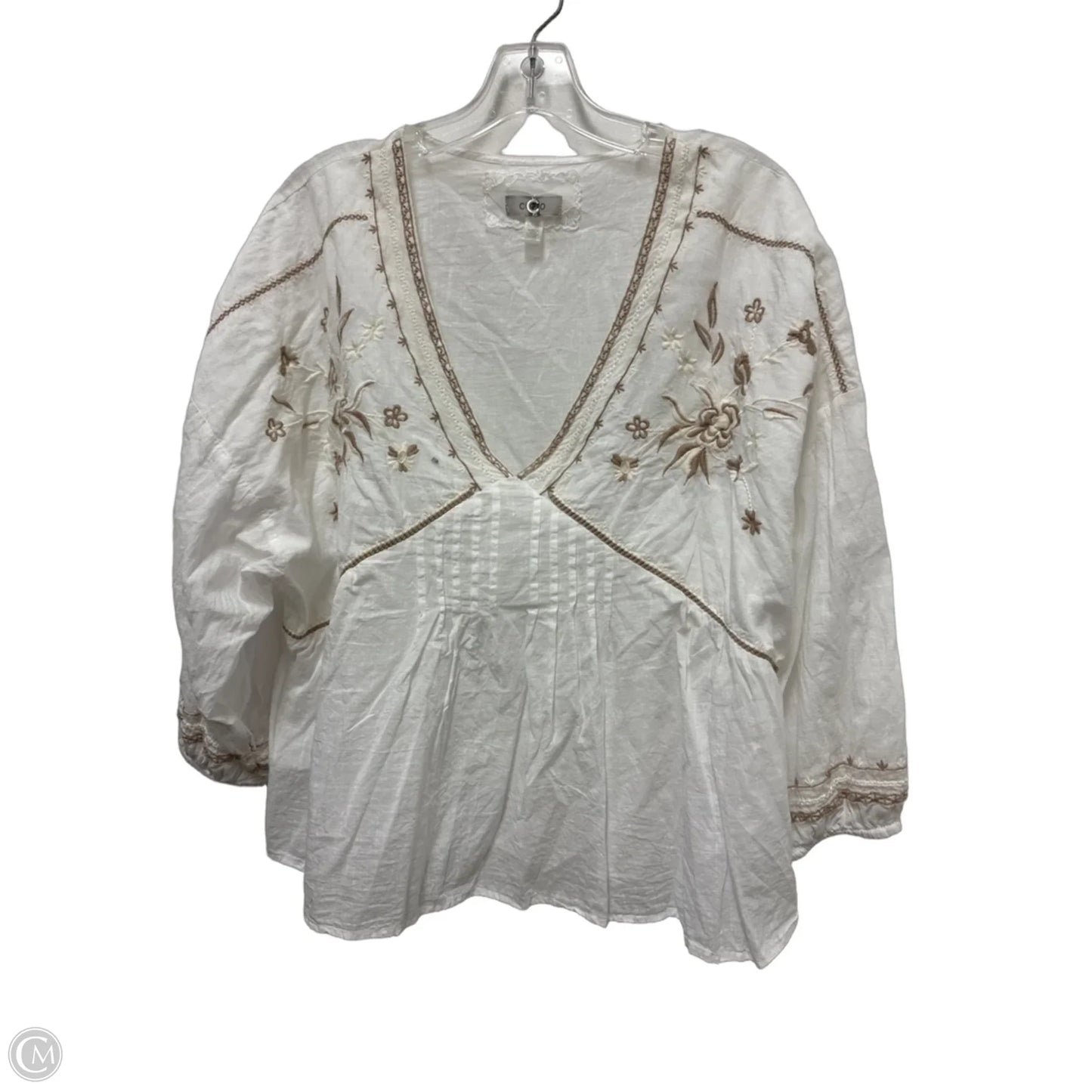 Top Long Sleeve By Cupio In White, Size: Xl