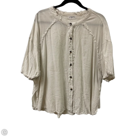 Blouse Short Sleeve By Carly Jean In Cream, Size: L