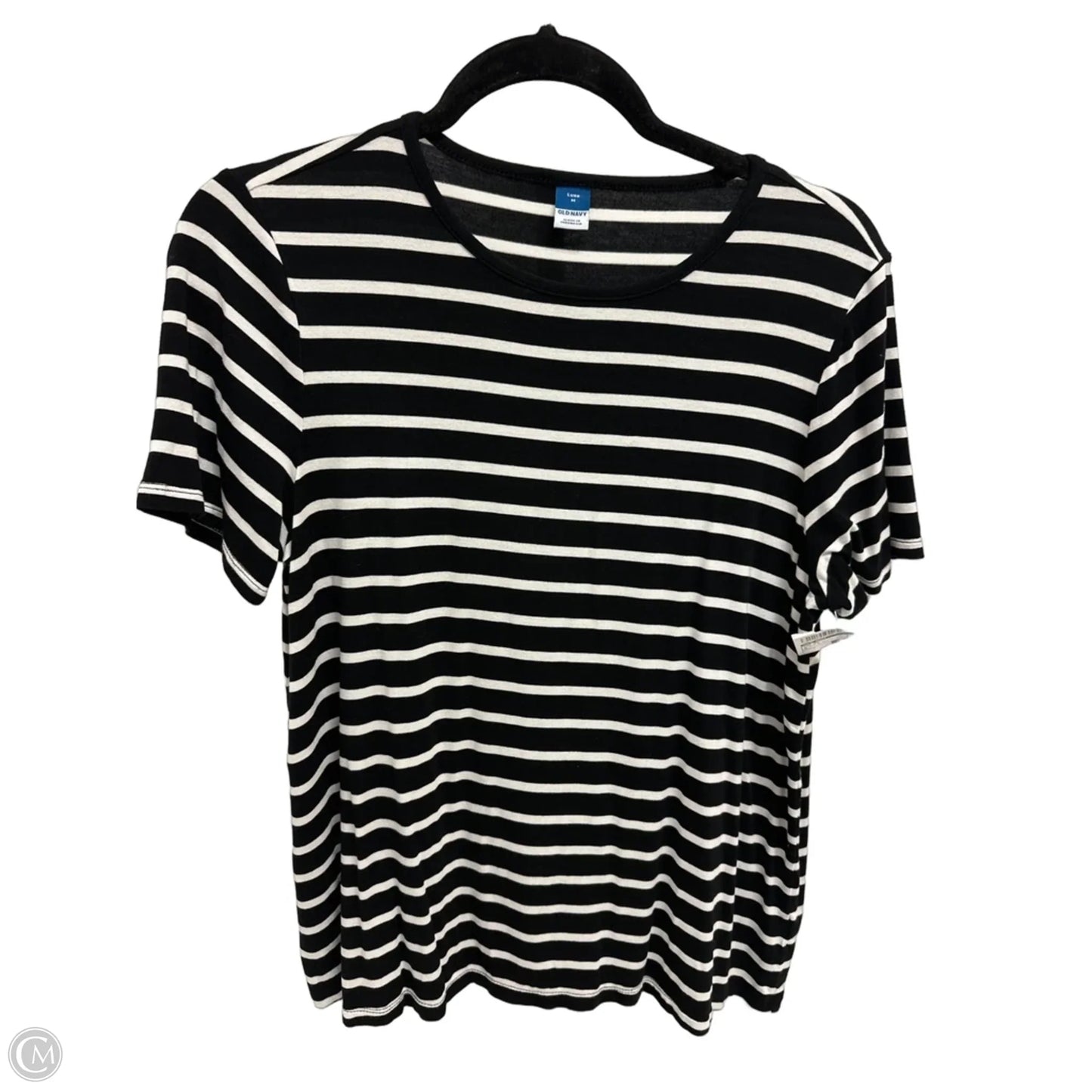 Top Short Sleeve By Old Navy In Black & White, Size: M