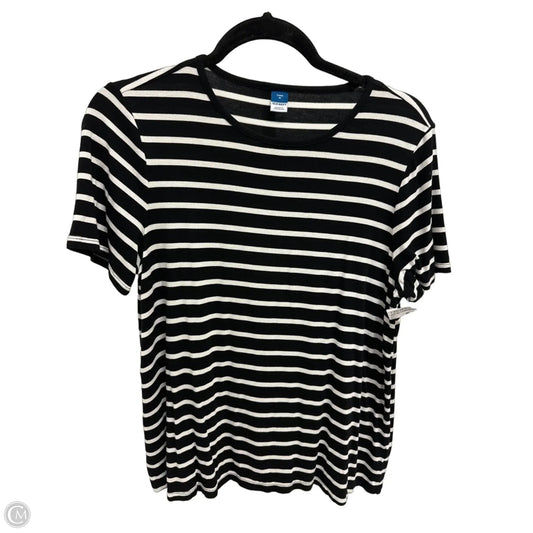 Top Short Sleeve By Old Navy In Black & White, Size: M