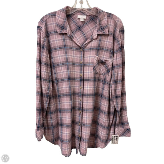 Blouse Long Sleeve By J. Jill In Purple, Size: Xl