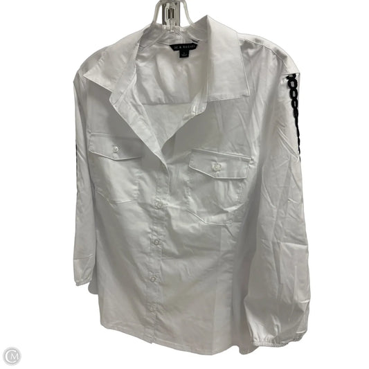 Blouse Long Sleeve By Zac And Rachel In White, Size: L