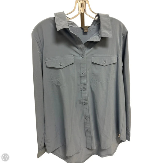 Blouse Long Sleeve By Eddie Bauer In Blue, Size: L