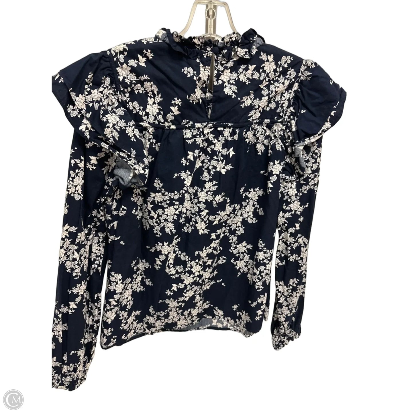 Top Long Sleeve By Crown And Ivy In Navy, Size: L