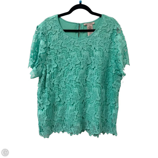 Top Short Sleeve By Philosophy In Green, Size: 1x
