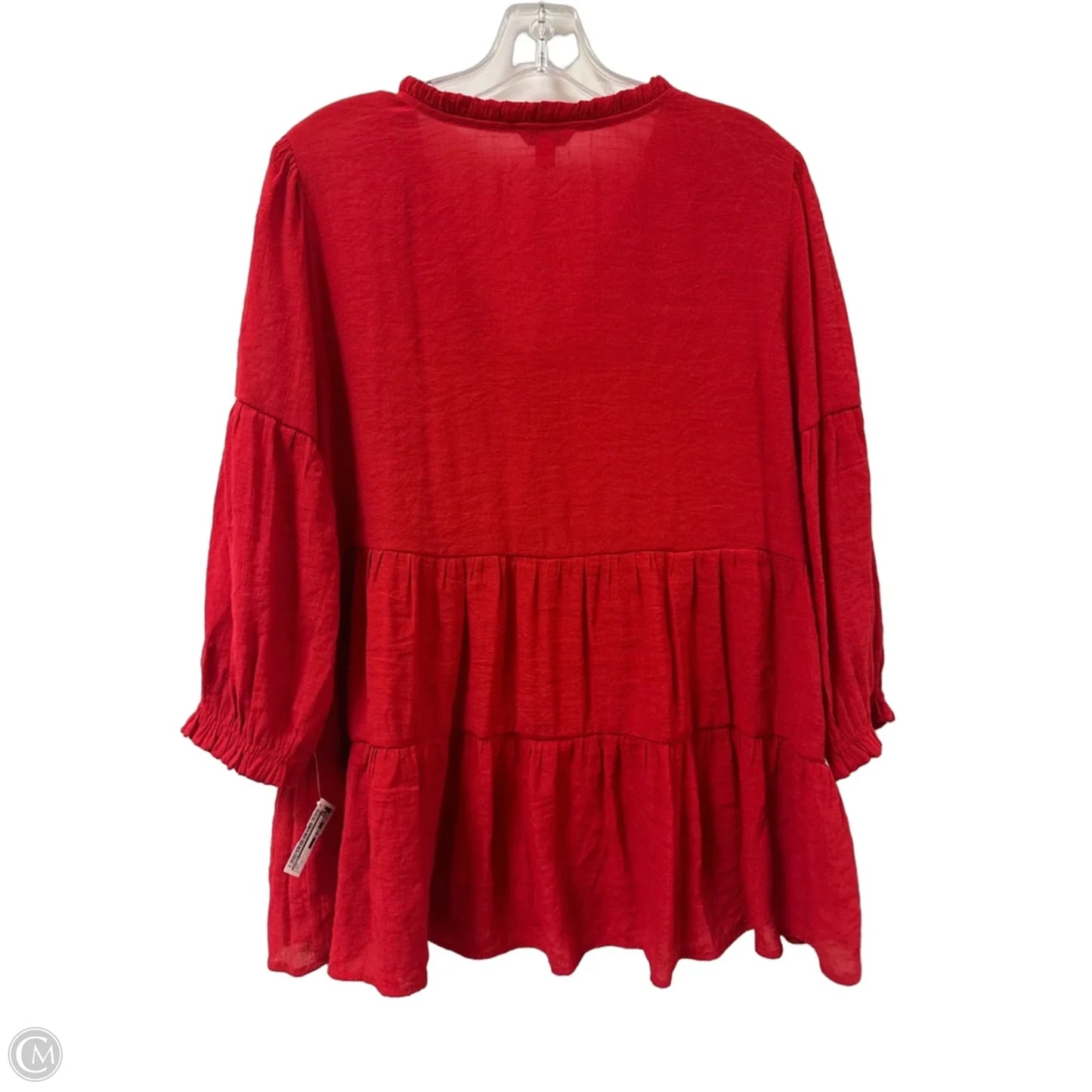 Top Long Sleeve By Cato In Red, Size: Xl