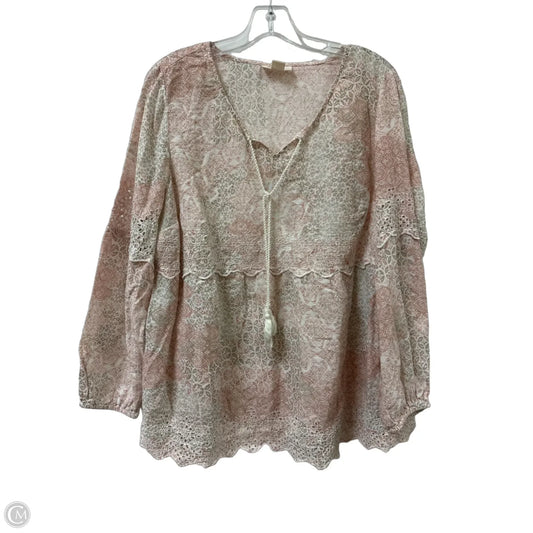 Top Long Sleeve By Style And Company In Pink, Size: 1x