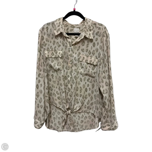 Blouse Long Sleeve By Chicos In Animal Print, Size: Xl