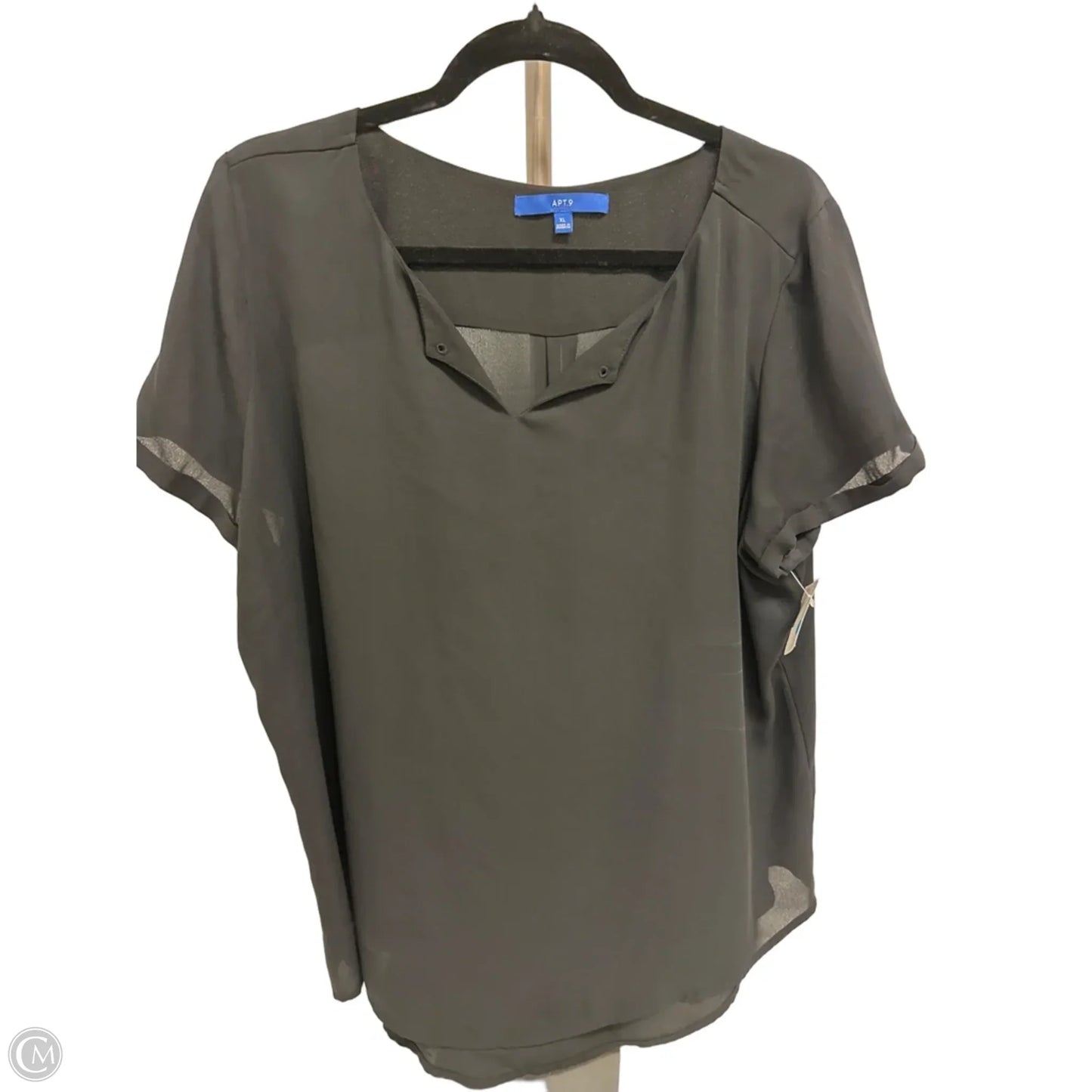 Top Short Sleeve By Apt 9 In Black, Size: Xl