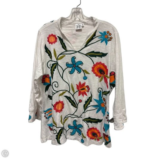 Top Long Sleeve By Parsley & Sage In White, Size: Xl