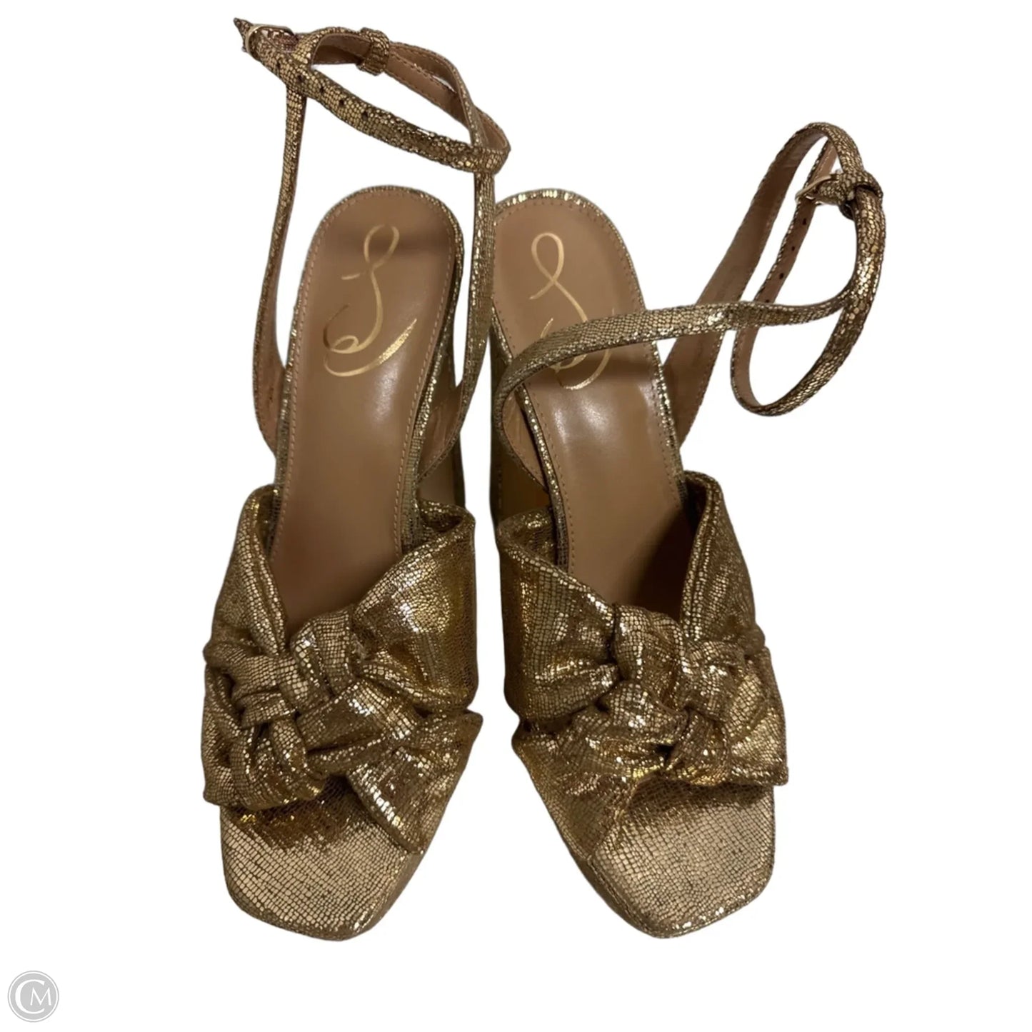 Sandals Heels Block By Sam Edelman In Gold, Size: 7.5