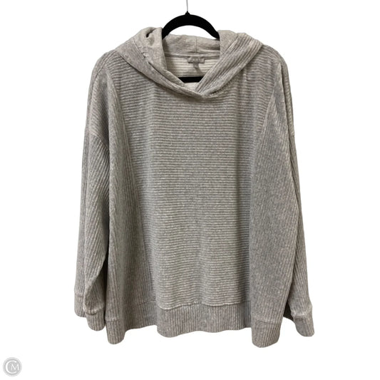 Sweatshirt Hoodie By Talbots In Grey, Size: 3x