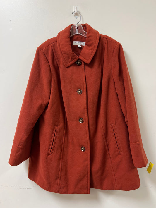 Coat Peacoat By Liz Claiborne In Orange, Size: 2x