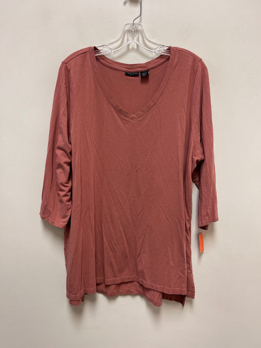 Top Long Sleeve Basic By Tahari By Arthur Levine In Mauve, Size: 2x