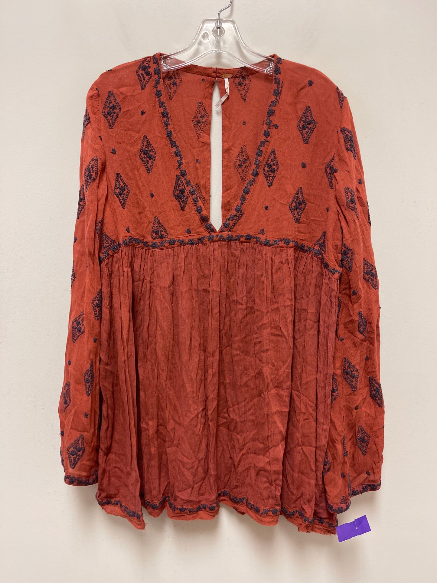 Orange Tunic Long Sleeve Free People, Size S