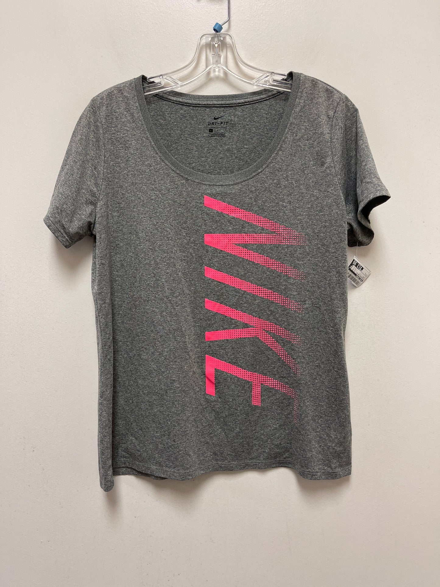 Grey Athletic Top Short Sleeve Nike Apparel, Size L