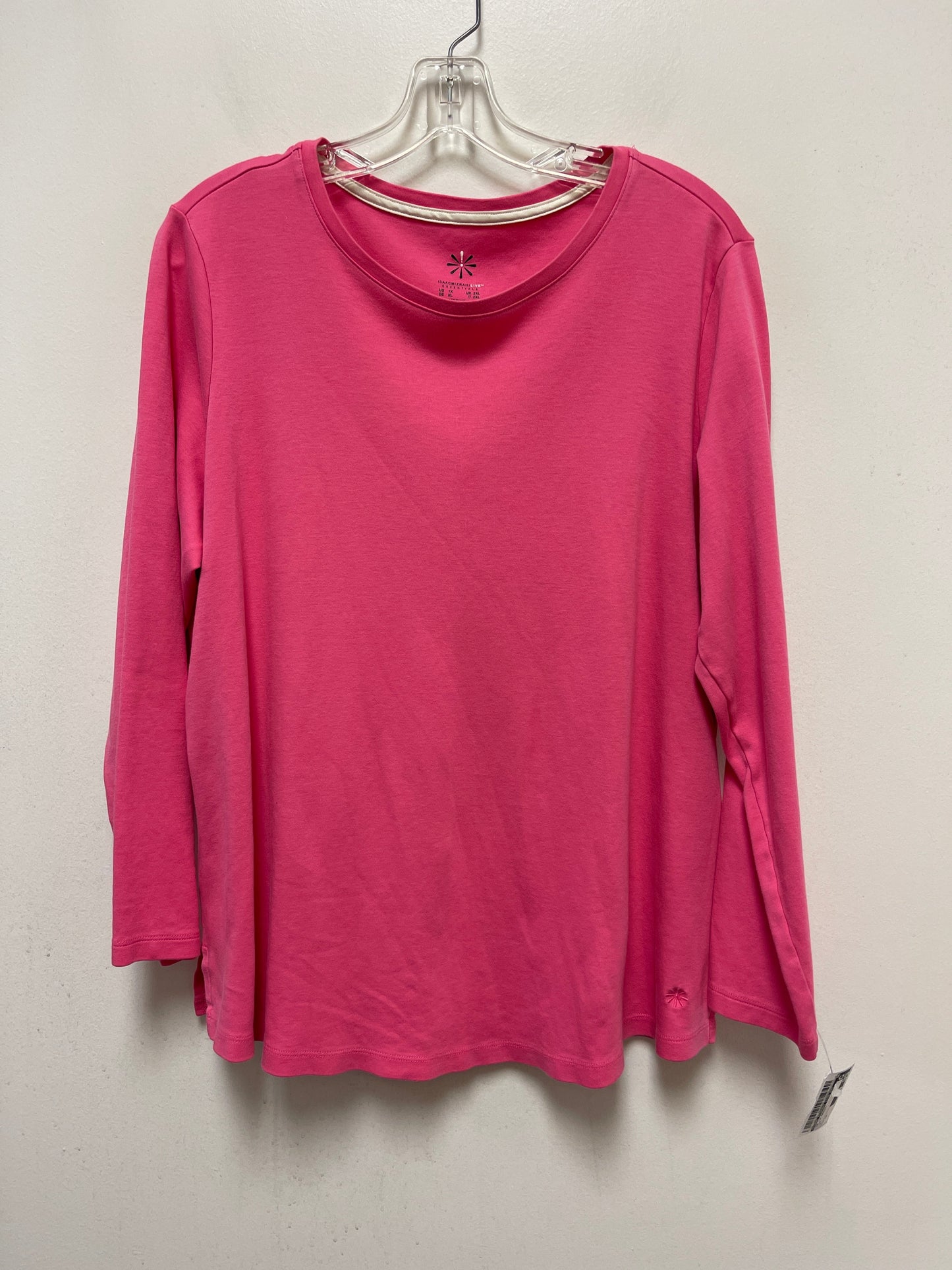 Pink Top Long Sleeve Basic Isaac Mizrahi Live Qvc, Size 1x