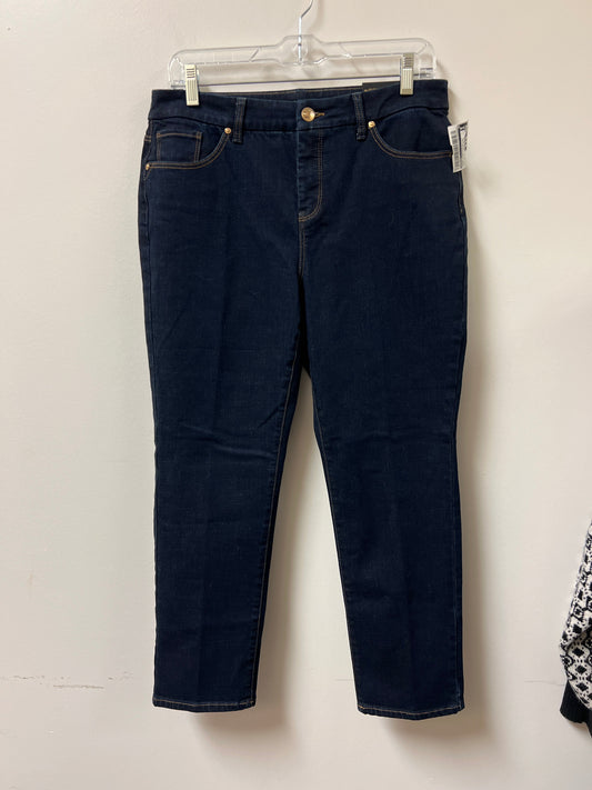 Jeans Straight By Chicos In Blue Denim, Size: 8p