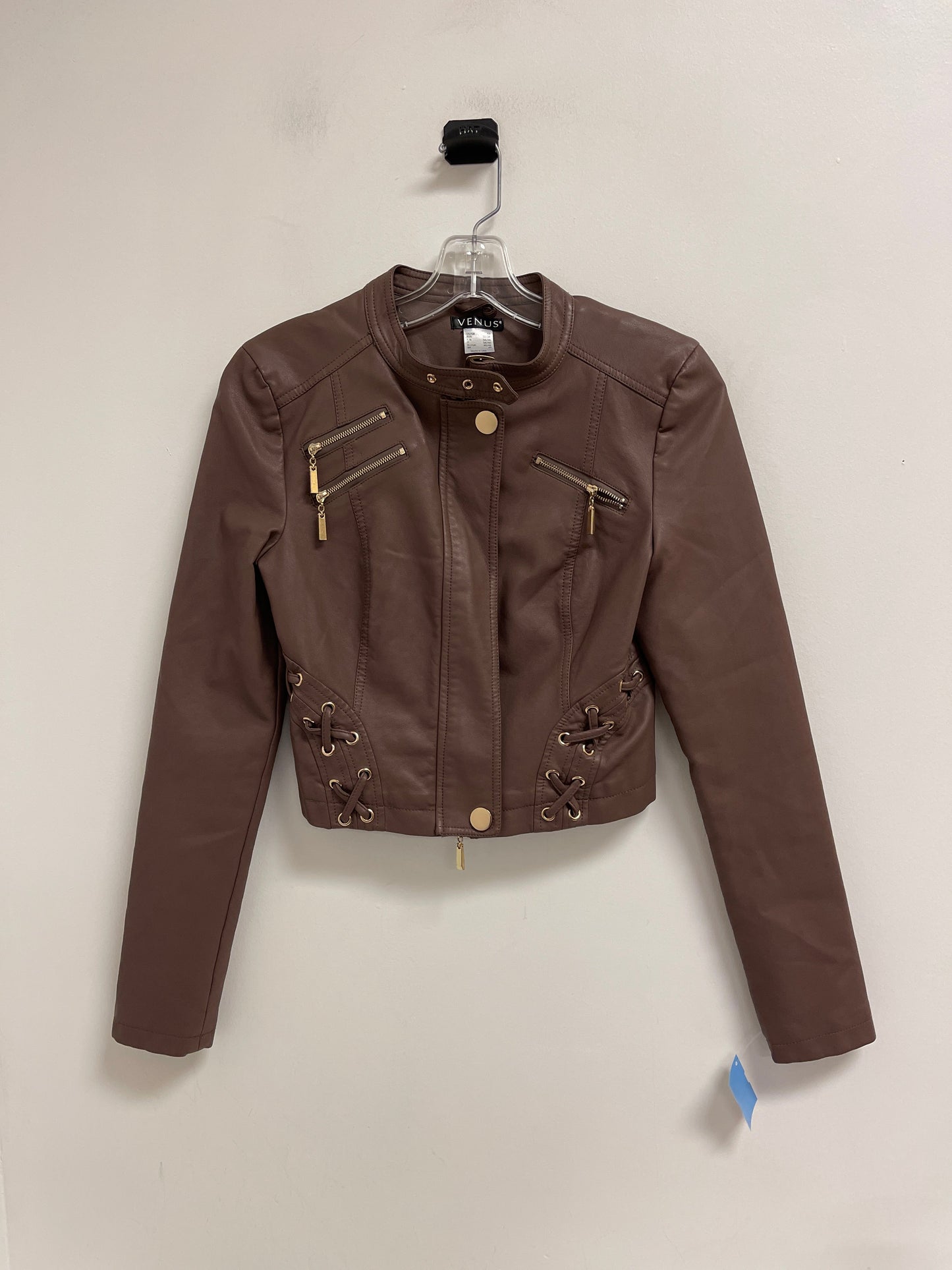 Jacket Moto By Venus In Brown, Size: Xs