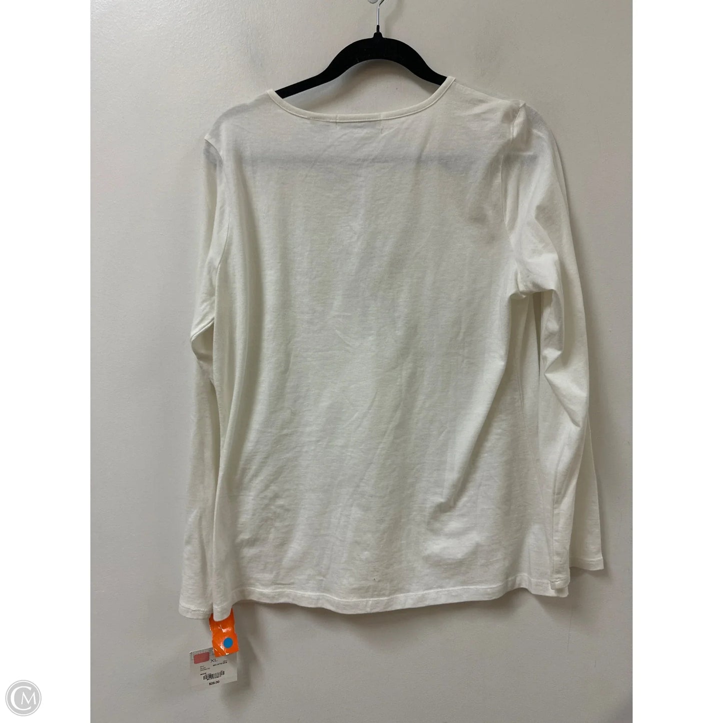 Top Long Sleeve By Liz Claiborne In White, Size: Xl