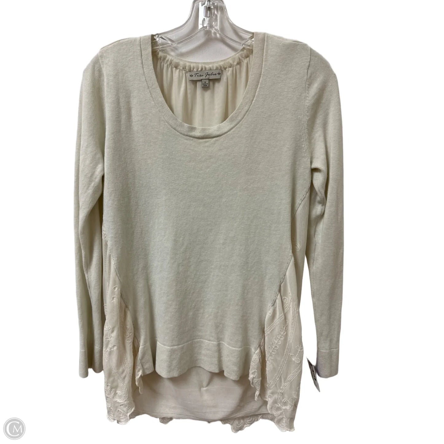 Top Long Sleeve By Clothes Mentor In Cream, Size: S