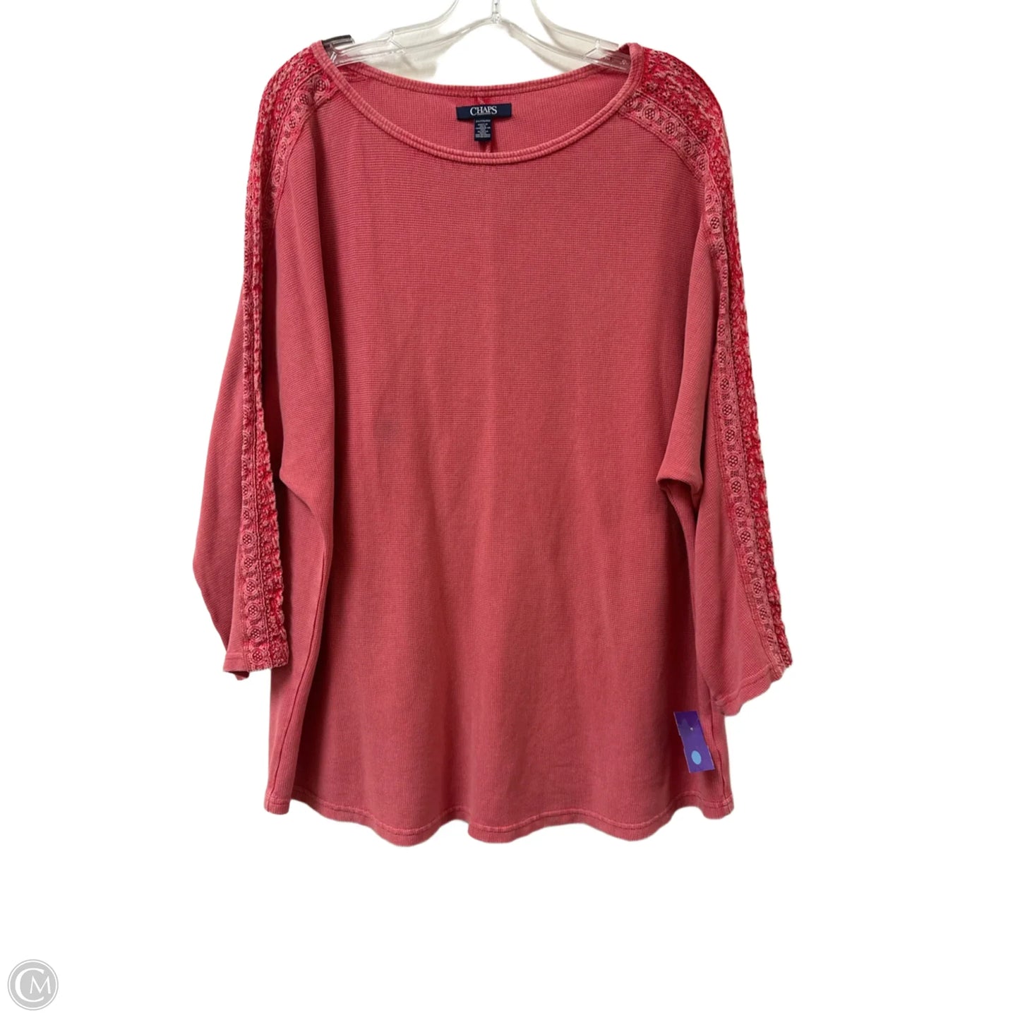 Top Long Sleeve By Chaps In Red, Size: 2x