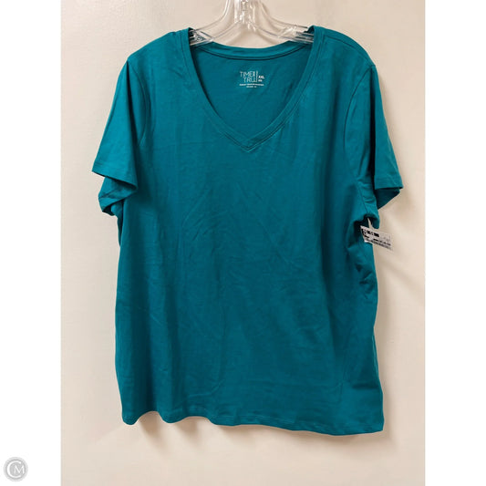 Top Short Sleeve Basic By Time And Tru In Teal, Size: 1x