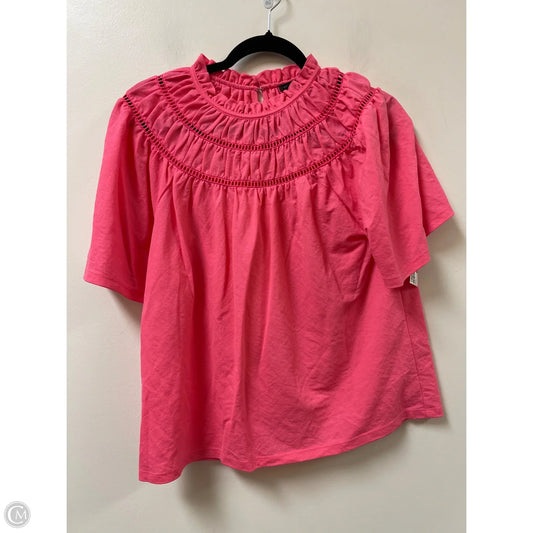 Top Short Sleeve By Ann Taylor In Pink, Size: S