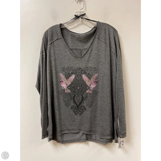 Top Long Sleeve By Jessica Simpson In Grey, Size: M