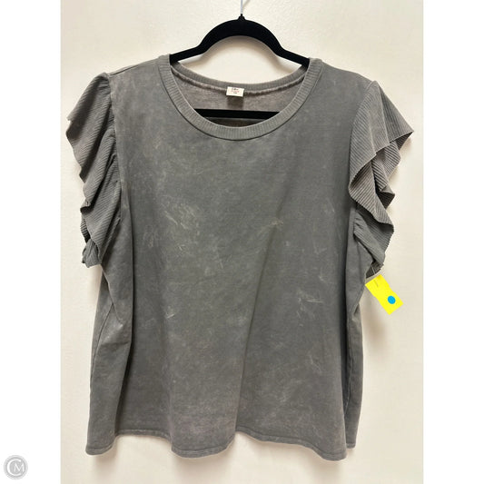 Top Sleeveless By Like Love In Grey, Size: 1x