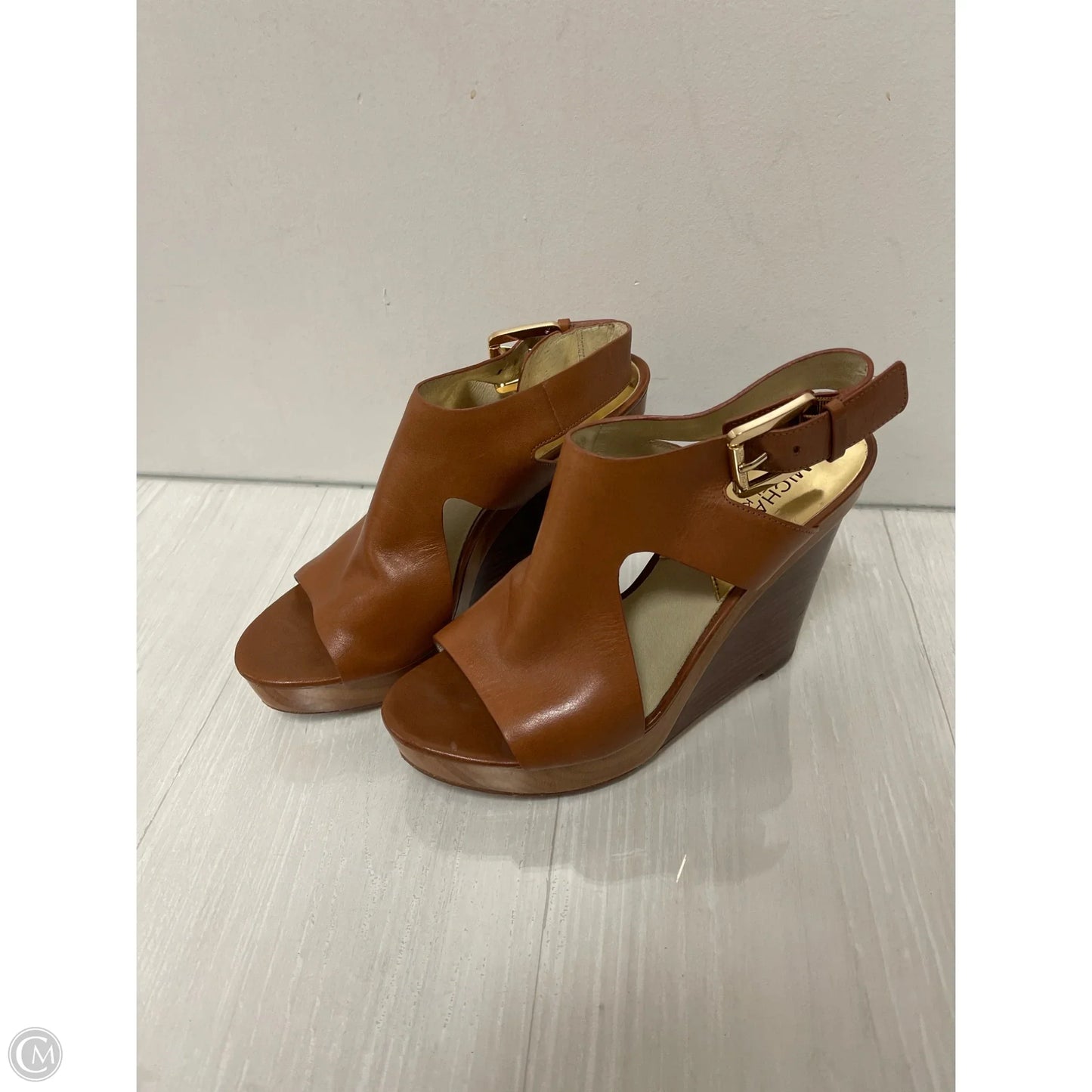 Sandals Heels Wedge By Michael By Michael Kors In Brown, Size: 7.5
