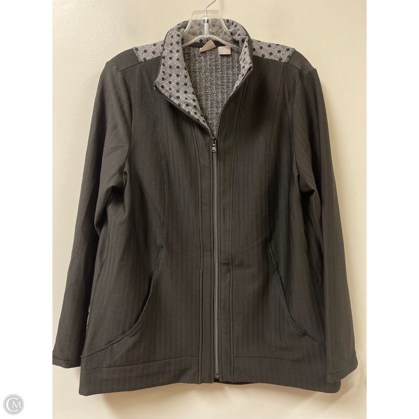 Athletic Jacket By Chicos In Black, Size: L